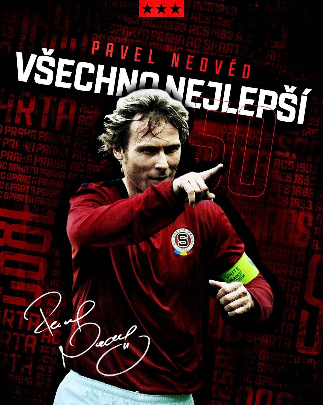 Pavel Nedvěd dnes slaví 50. narozeniny ? 

Přejeme hodně štěstí, zdraví a úspěchů v dalších letech! ? #acsparta